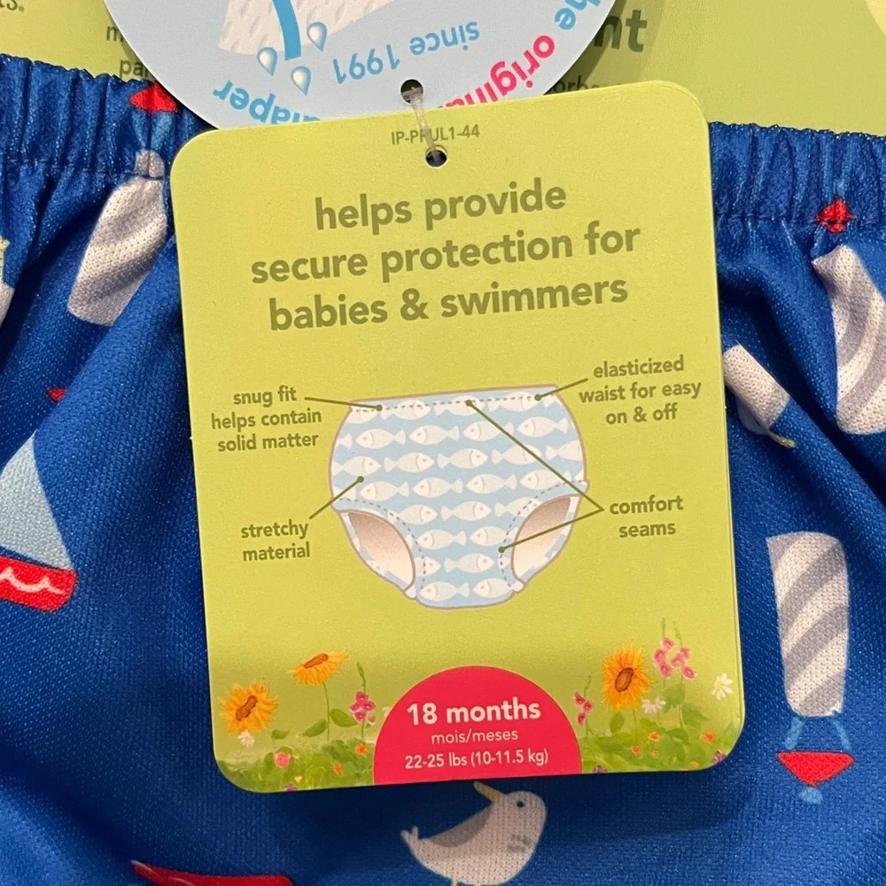 i play. Blue Seagull & Sailboat Swim Diaper Cover